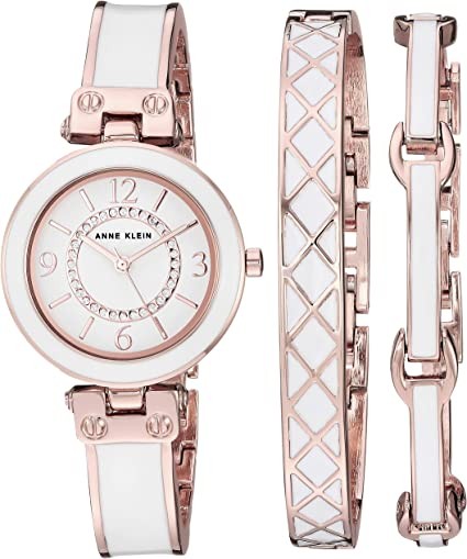 Anne Klein Anne Klein Women's Glitter Bracelet Watch and Bracelet Set, AK/3296